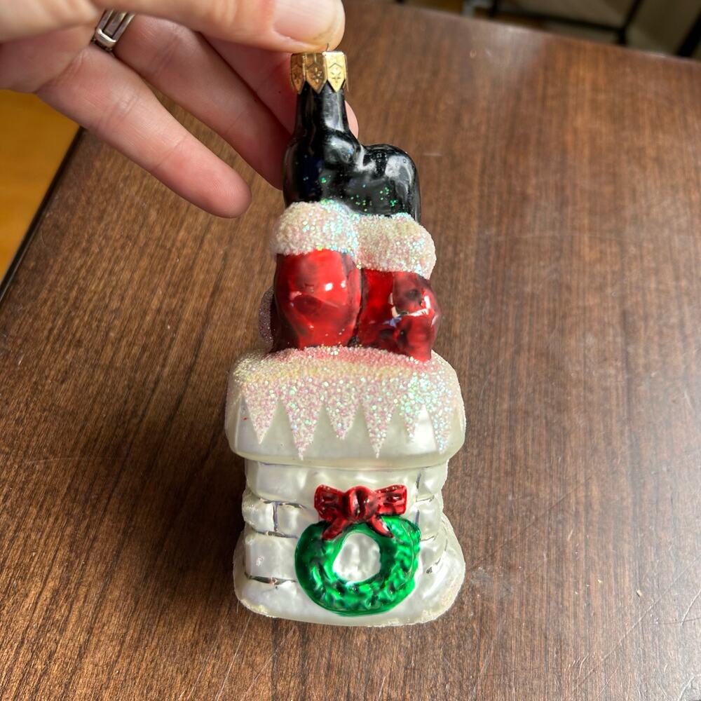 Vintage Christopher Radko SANTA IN THE CHIMNEY Christmas Ornament